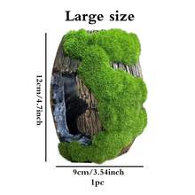 1pc Resin Realistic Moss Covered Barrel Aquarium Decoration, Creative Ornament For Fish Tank, Hiding Cave For Fish And Shrimp - Multicolor - View 10