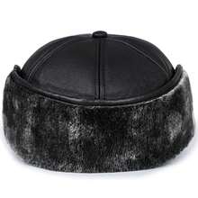 Gorro de invierno nuevo para hombre, gorra de béisbol de cuero de imitación, gorra con protección para los oídos a, gorra, gorro cálido para invierno al aire libre, sombrero para ancianos PSWU - Gris - Ver 5