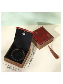 Chinese Ancient Poetic Style Jewelry Box With Elegant Tassels - Linen Storage Organizer For Pendants, Bracelets, Rings, Jade Bracelets - Home, Travel & Photo Prop, Exquisite Gift Packaging For Women Storage Organizer Travel Essentials Gift Back To School