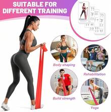 Resistance Bands, 5 Pcs Exercise Bands Elastic Stretch Bands For Fitness Yoga Pilates Stretching Strength Training, Workout Bands For Women And Men Home Gym - 漸層紅 - 查看 4