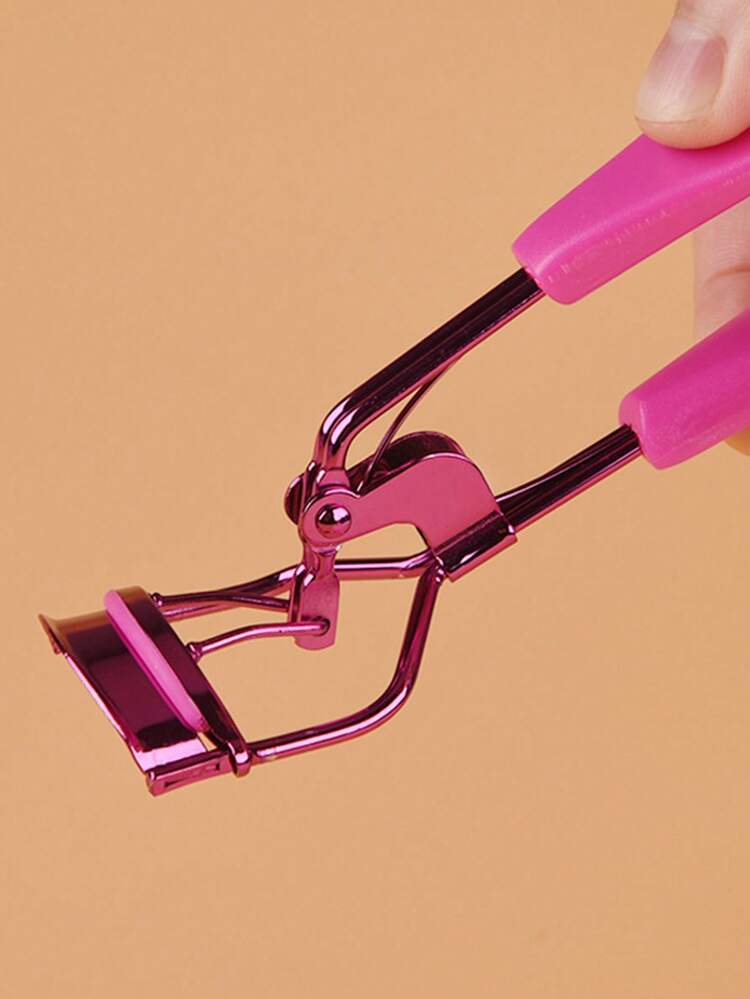 1 Set de rizador de pestañas portátil con 10 almohadillas de silicona, herramienta de rizado de pestañas precisa y no dañina, apta para todos los géneros, no alergénica, sin batería/energía, con peine incorporado para extender el rizado de las pestañas y crear ojos talla grande grandes, regalos, viajes, artículos baratos, esenciales de viaje - Rosa Fucsia - Añade 4