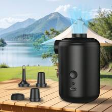 Electric Air Pump, 3600mAh Electric Air Pump For Inflatable, Quick-Fill Portable Mini Air Pump With 4 Nozzles, Inflator Deflator USB Rechargeable Small Pump For Air Mattress.