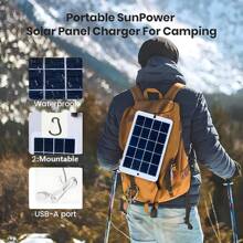 Panneau solaire portable chargeant par USB, pour camping extérieur, randonnée, chargement d'urgence, chargement portable de téléphone mobile