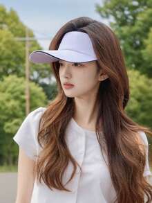 1 件纯色平檐男女通用棒球帽，百搭时尚休闲遮阳帽，适合春夏季，适合日常穿着、旅行、徒步旅行、钓鱼、露营、海滩派对等各种场合（帽檐线随机） - 彩色 - 查看 1