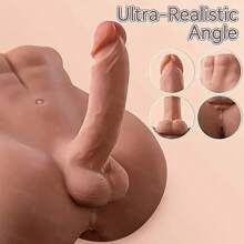 7.5 Pound Realistic Torso Male Sex Doll With Flexible Dildo, Realistic Sex, Huge Rooster 7 Inches, Male Sex Doll, Suitable For Female Masturbation, Neutral Masturbator Sex Toy For Gay And Lesbian Partners (Clothing Not Included)