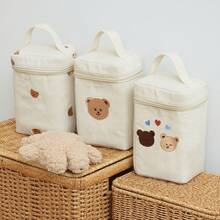 1 pieza Organizador expandible universal para cochecito, bolsa térmica multifunción para mamá con bolsillos para almacenamiento de comida y leche del bebé, organizador de pañales para picnic al aire libre con bolsillos para biberones/toallitas/chupetes