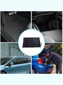 1Pc 27.5*47.2In Waterproof And Stain Resistant Car Trunk Mat – Universal Foldable Trunk Liner For Sedans SUVs Trucks, Polyester Cargo Mat Provides Excellent Protection Against Water Spills And Dirt, Easy To Install And Clean, Keeps Interior Tidy, Enhances Vehicle Interior Protection, Auto Accessories Floor Mats Seat Covers Compatible Trunk Protector