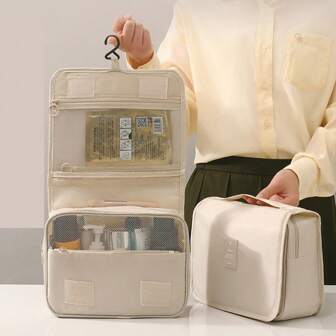 1 件，旅行洗漱包，化妆收纳包，壁挂式收纳包，适用于淋浴房配件，便携式化妆品收纳包（徽标颜色可能因批次而异，旅行必需品假期暑假返校学校用品包，适用于学校洗漱包旅行防水洗漱包