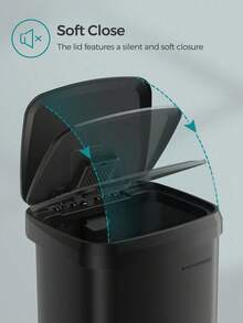 Kitchen Bin, 50L Rubbish Bin, Metal Waste Pedal Bin With Lid, Tall And Large, Black - Black - View 5