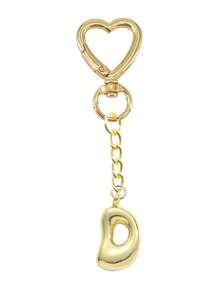 Cute Bubble Letters, Cute Heart Necklace Pendant Bag, Lucky Pendant, Cute Hip-Hop Style Initials, Letters A-Z, Shiny Alloy Bag And Backpack Pendant, Perfect Gift For Birthdays And Special Occasions, Keychain Bag Backpack Pendant, Car Pendant, Ladies' And Girls' Gifts, Wallet And Handbag Accessories, Gifts For Lovers, Teachers, Mothers. - Gold - View 30