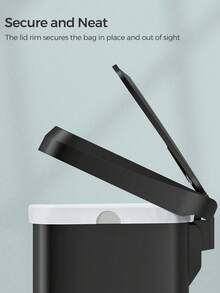 Kitchen Bin, 50L Rubbish Bin, Metal Waste Pedal Bin With Lid, Tall And Large, Black - Black - View 8