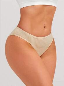 15-Piece Set Of Pure Cotton Striped Breathable, Lightweight, And Comfortable High-Waisted Women's Briefs, Suitable For Everyday Wear, Sports, And Holiday Outfits, Available In Autumn, Winter, Spring, And Summer Color Schemes. - Multicolor - View 7