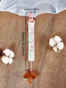 1pc/3pcs Double-Sided Floral Pacifier Chain, Baby Girl Teether Toy Hanging Strap Anti-Lost Clip, Pacifier Holder With Toy Anti-Lost Clip, Bite Toy Hanging Strap / Pattern Placement Is Random, Floral Design Varies - Multicolor - View 8