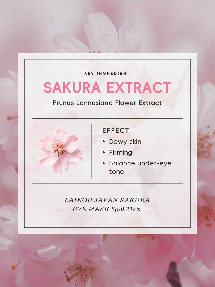 3 قطع / 5 قطع / 10 قطع / 20 قطع / 60 قطع / 100 قطع أقنعة عين زهرة الكرز اليابانية من LAIKOU، 6 جرام، مرطبة، مضيئة، مضادة للشيخوخة، كريم عناية بالعين مغذي، يقلل من الخطوط الدقيقة، مناسبة لجميع أنواع البشرة، العناية اليومية للنساء والأمهات والزوجات والأخوات والمراهقات والصديقات، العناية بالعين، قبل المكياج SPA - وردي - مشاهدة 5