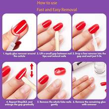 Makartt Nail Glue Remover For Press On Nails - 30ML Press On Nail Remover Easy Removal Debonder For Glue On Nail Tips,Non-Acetone Nail Polish Remover