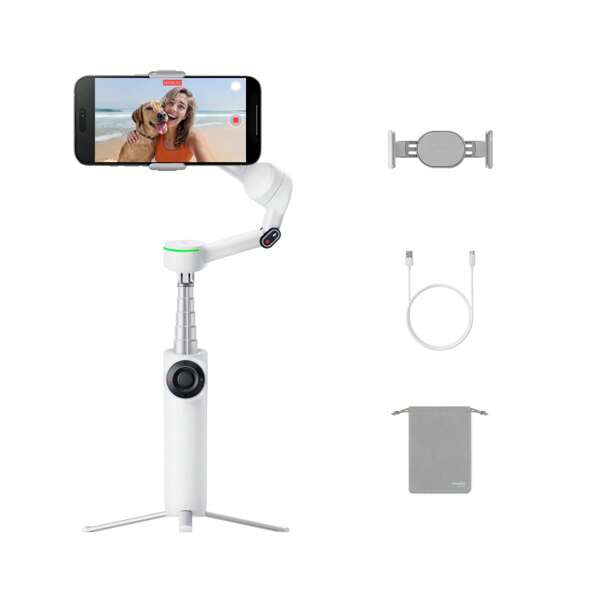 Insta360 Insta360 Flow 2 Pro - Foldable AI Phone Gimbal, Track In 200+ Apps With Apple DockKit, Multi-Person Tracking, 360º Pan Tracking, Built-In Tripod/Selfie Stick, Portable Stabilizer