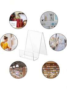 2 pièces/6 pièces Supports de livre en acrylique - Supports d'affichage contemporains élégants et transparents comme du cristal pour mettre en valeur les livres, magazines, menus, albums photos - Parfait pour la maison, le bureau ou un usage commercial