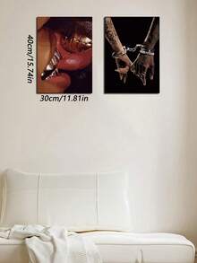 2 Pcs Framed, Black Couple Posters, Love Canvas Prints, Valentine's Day Decor, Romantic Canvas Wall Arts, Artwork Wall Painting For Gift, For Perfect Housewarming Gift For Newlyweds, Wife, Wedding Or Anniversary, Valentine Day Gifts Birthday Graduation