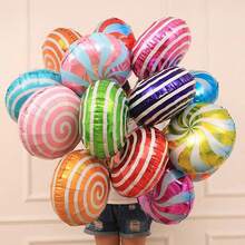 10pcs 18inch Round Candy Balloons Windmill Balloon Lollipop Helium Balloons Christmas Candy Balloon Christmas Decorations Wedding Birthday Party Decorations,Christmas - Multicolor - View 1