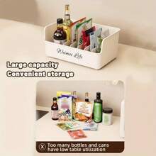 1 件调味料收纳盒，带 5 个可调节隔板，多用途厨房调味料收纳盒，节省台面和橱柜空间，适用于调味料、零食、茶包和小物品，厨房收纳盒和收纳篮 - 彩色 - 查看 10