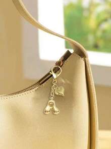 A-Z字母钥匙扣 - 精致金色金属字母钥匙圈，配有龙虾扣和心形装饰，采用耐用锌合金材质，适合度假、约会、海滩、购物、通勤、学习等各种场合，完美搭配钱包、耳机盒、背包和车钥匙 - 理想的生日礼物和钥匙配件 | 精致钥匙扣 | 金属钥匙扣，春夏最佳搭配 - 金色 - 查看 9