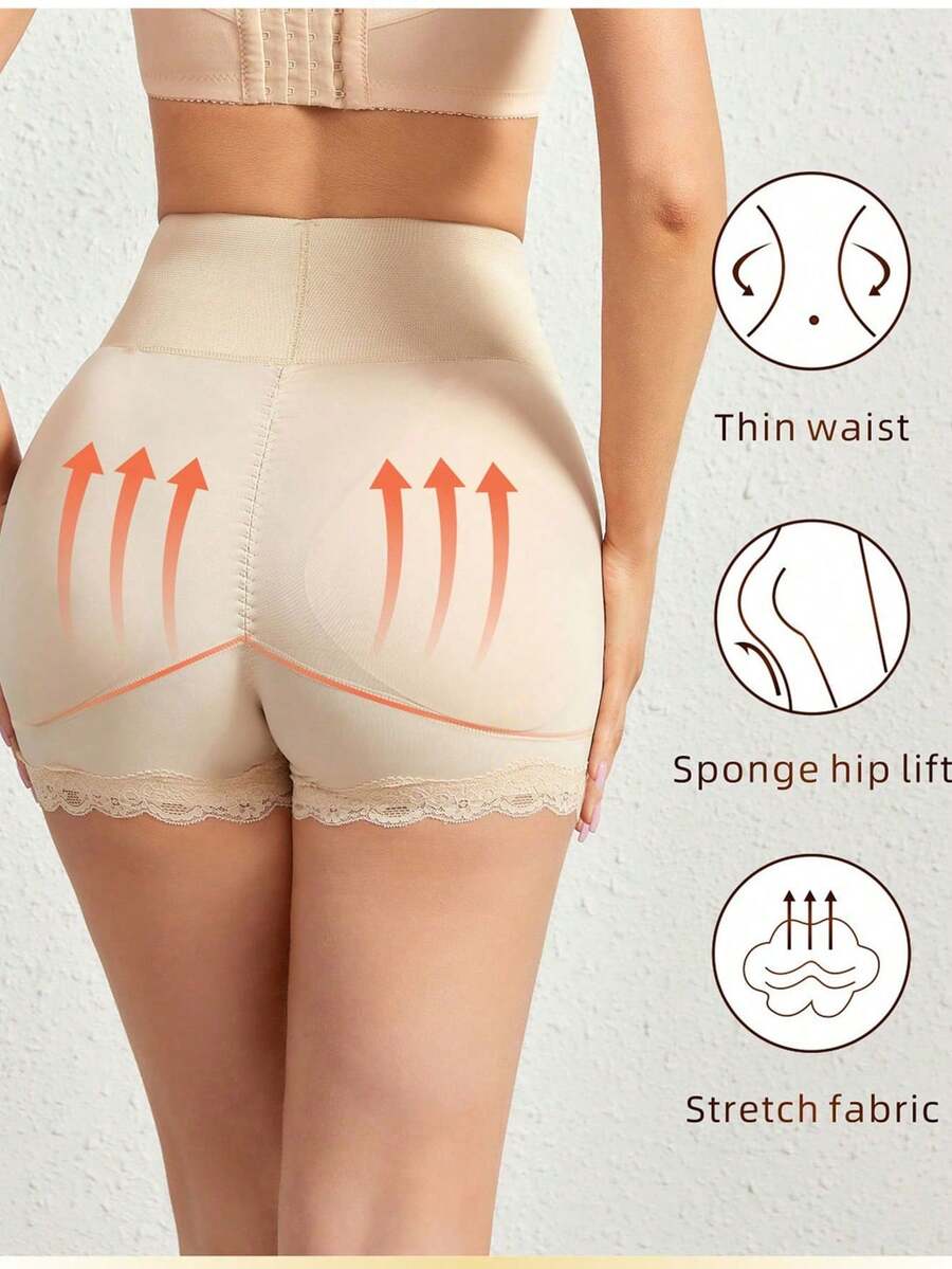 1piece Plain Casual-Comfy Casual-Casual Knitwear Shaping Pants - Màu be - Xem 1