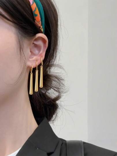 Juego de 3 pendientes de personajes de anime dorados, unisex, estilo Zoro, accesorios de cosplay, apropiados para fiestas, vestimenta festiva y uso diario de hombres y mujeres