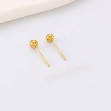 2pcs 2mm/3mm/4mm/5mm Stainless Steel Ball Stud Earrings, Minimalist Tiny Earring, Can Sleep Without Removing, Hypoallergenic Piercing, Gold/Silver Tone, Suitable For Women's Daily Wear