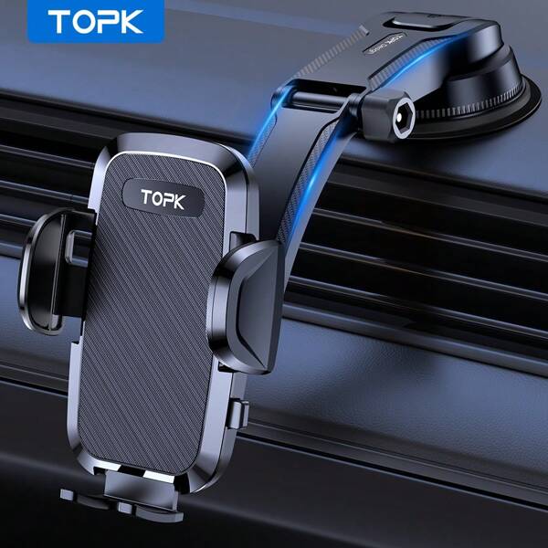 TOPK TOPK Car Phone Holder Mount , D36C Upgraded Handsfree Stand, Phone Holder For Car Dashboard, Compatible With IPhone Android Cell Phones