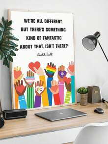 1 件，帆布挂画，带框，防水，教室装饰，教师墙面艺术，平等海报，儿童可打印艺术，同性恋，女孩力量，LGBTQ，包容，励志名言，墙面艺术，海报，LGBT - 彩色 - 查看 8