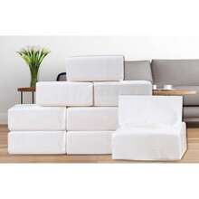 10包，每包3000张，加厚多折面巾纸/餐巾纸，耐用吸水，适用于家庭、宿舍、办公室、公司、户外清洁（尺寸略小，适合旅行或随身携带）。 - 彩色 - 查看 4