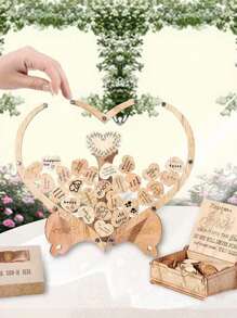 60pcs PersonalizedWedding Ceremony Decor, Guest Book Alternative, Wood Decorations, Drop Box Heart, Bridal Shower Gift