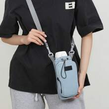YOONI 1pc/2pcs Korean Fashion Oxford Cloth Cross-Body Bag, Water-Resistant Bottle/Tumbler Holder, Multi-Layer Design, Fits Phone & Coin, Suitable For Gym, Hiking, Outdoor, Women Shoulder Bag