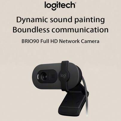 Logitech Brio 90 HD Webcam With Built-In Mic & Privacy Cover|1080P Streaming Webcam For Zoom/Skimes/Teams|Plug & Play USB Computer Camera For Laptop Desktop|Ideal For Online Classes & Remote Work
