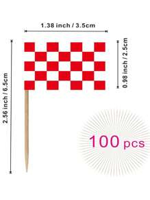 100pcs Racing Toothpick Flag Race Car Small Mini Cocktail Fruit Cupcakes Toppers Food Stick Flags Decorations Supplies