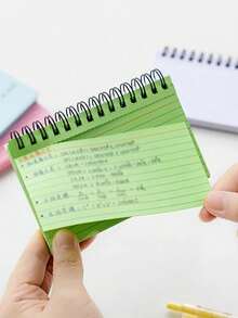 1pc Simple Lined Spiral Notebook With Colorful Pages, Tearable Binding, Random Color, Office Supplies Journal Diary Stationery Notebook Back To School - Multicolor - View 5