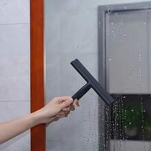 Handheld Silicone Scraper, With Hook Glass Wiper, Shower Scraper, Home Cleaning Scraper, Window Scraper, Water Removal Scraper, Suitable For Shower Doors, Bathrooms, Windows And Car Glass, Cleaning Supplies, Cleaning Tools Back To School - Black - View 7