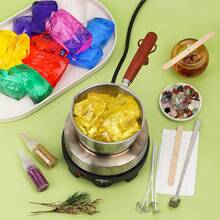 BlingFun Gel Wax Candle Making Kit,With 4 Colors/400g Premium Clear Jelly Wax For Candle Making, 20pcs Wax Wicks& 20pcs Stickers, 5pcs Wick Holdersfor Gel Scented Candle Making, Home Decor, Craft Projects