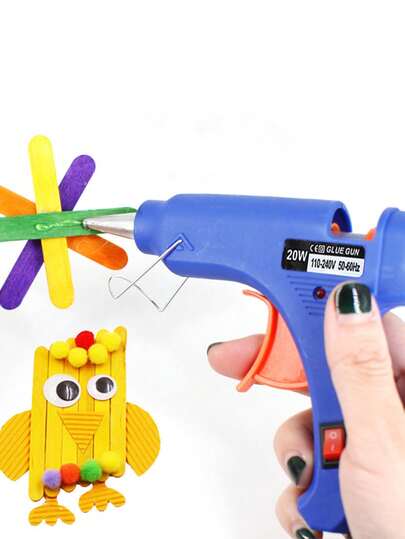 1Set Mini Size Hot Melt Glue Gun With 20pcs Glue Sticks, DIY Crafts Supplies