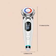 1个手持式彩色正负离子眼部按摩器，采用6项先进技术，是一款肌肤焕活仪，也是一款面部美容仪，配备400mAh电池，4种模式，3档速度调节，有效去除黑头，收缩毛孔，淡化眼周皱纹，提拉紧致，提亮肤色，适合作为生日/母亲节礼物送给朋友或女友。