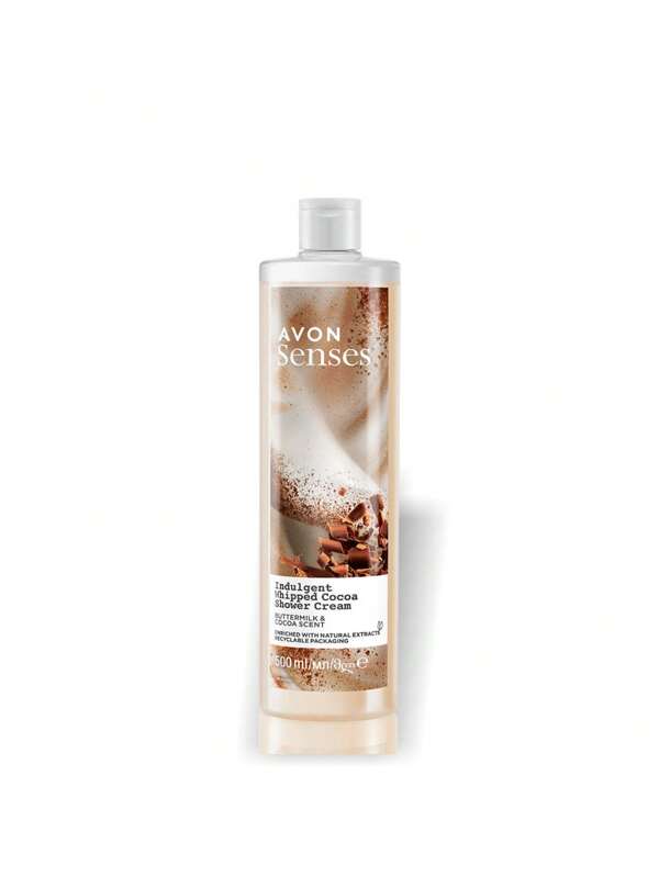 Avon AVON SENSES WELDOENDE OPGEWATTEERDE CACAO DOUCHECRÈME KARNEMELK&CACAO GEUR 500 ML
