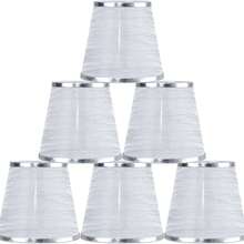 2 件金色和银色布艺 E14 旋入式夹式灯罩，简约美式，适用于水晶吊灯、壁灯、小台灯、照明配件更换 - 燈罩 - 查看 10