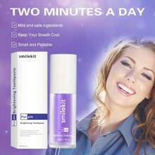 Purple Whitening Toothpaste, 1.01oz - Deep Clean & Fresh Breath, Minty Strawberry Flavor, Gentle On Gums, Portable For Travel, Fruit, Non-Spicy