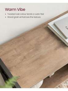 Bookshelf, Storage Shelf, Large Bookcase With Doors, 4 Shelves, Stable Steel Structure, Industrial Style, For Living Room, Office, Toasted Oak Colour And Black - 卡其色 - 查看 6