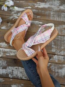 Women's Fabric Twist Slip-On Casual Outdoor Sandals