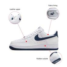 Nike Zapatos deportivos Air Force 1 '07 de baja altura para hombre, cómodos, antideslizantes y livianos, en blanco y azul FJ4146-104 - Azul y blanco - Ver 2