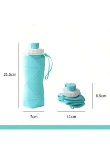1 pieza Taza plegable de silicona creativa, botella deportiva portátil al aire libre, vaso de agua retráctil y resistente a los golpes para viajes, vaso reutilizable al por mayor