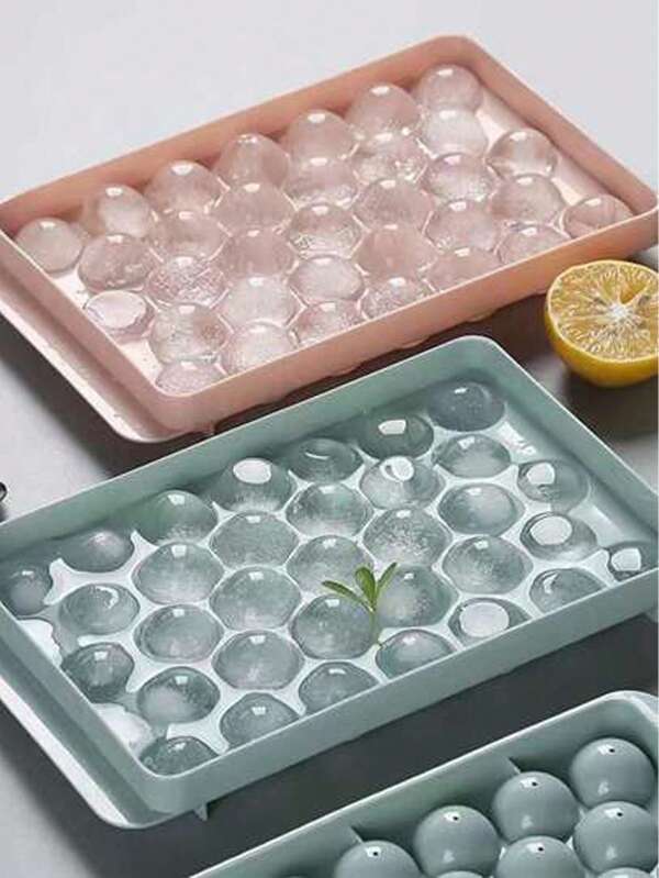 1pc 66 Compartment Ice Cube Mould DIY Ice Box Large Capacity Ice Storage Box Ice Bucket Home Frozen Ice Cube Artifacts,Home Ice Cube Mould,Plastic Ice Cube,Yogurt Ice Cream Mould,Pink Ice Cube Moulds (Free An Ice Scoop),Ice Cube Tray, Summer Ice Trays & Bins, Summer Kitchen Accessories