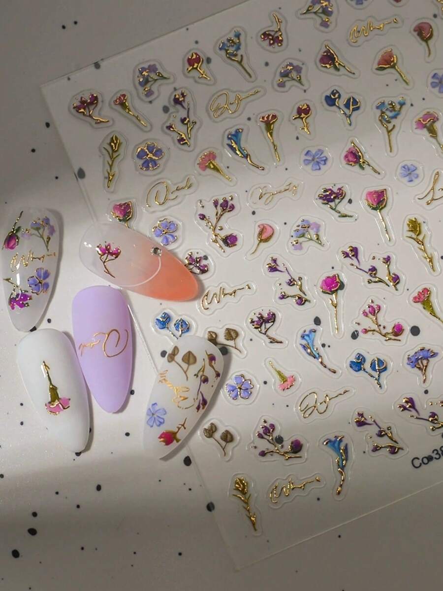 1 Pc Cosmic Planet Nail Art Stickers 5D Jelly Adhesive Sliders DIY Nails Polish Manicure Sticker Decals