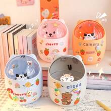1Pc Trash Can Cute Trash Can Desktop Decoration No Power Supply Required Suitable For Home And Kitchen